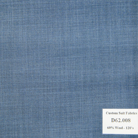 [ Hết hàng ]  D62.008 Kevinlli V4 - Vải Suit 60% Wool - Xanh Dương Trơn